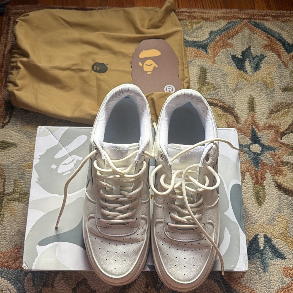 A Bathing Ape Bape sta Low Sneaker - JJJJound White Grey - Picture 4 of 5